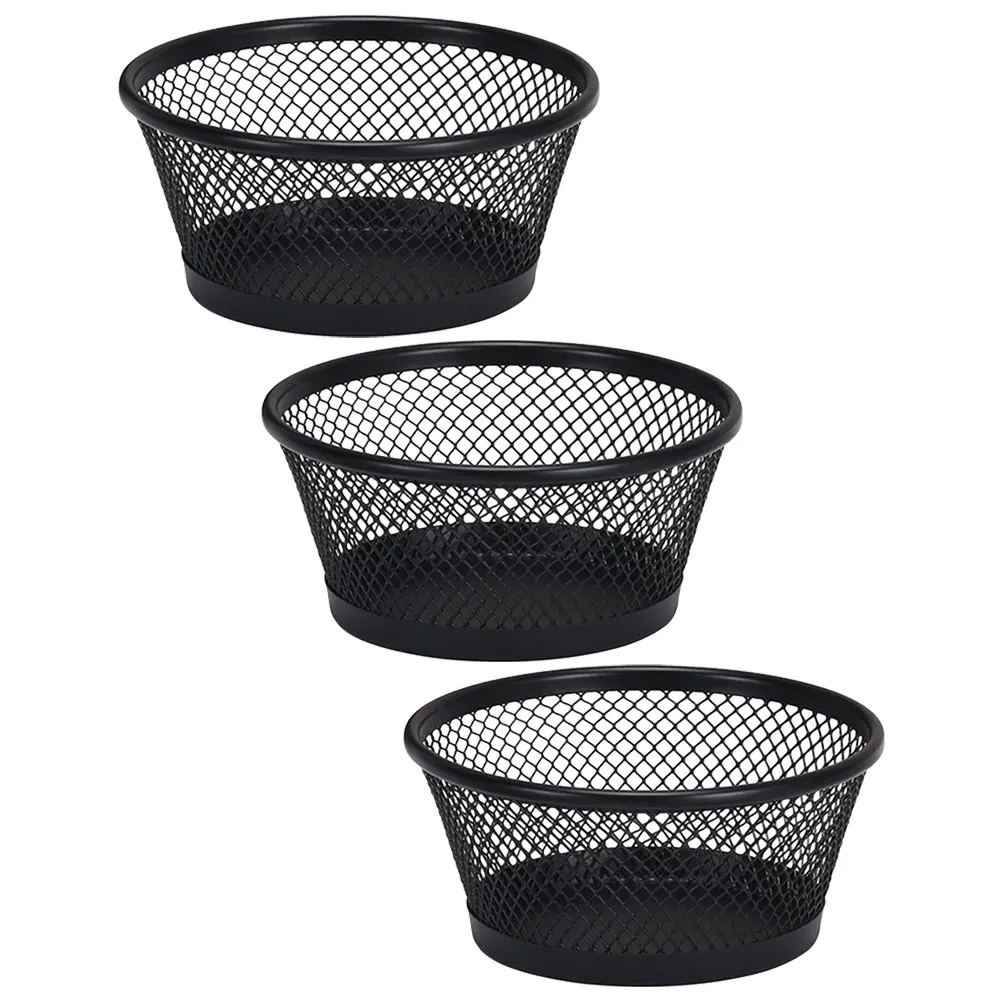 

3 Pcs Paper Clip Barrel Scalable Desk Bins Iron Mesh Holders Office Supplies Stationery Organizer Desktop