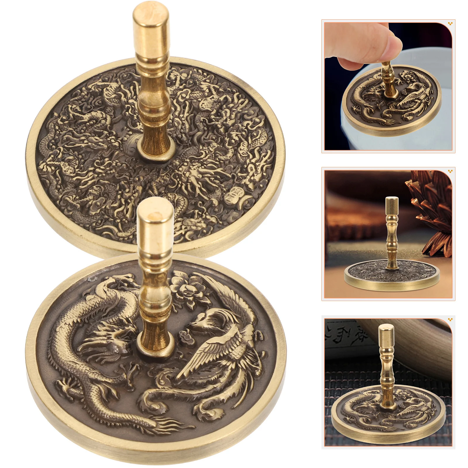 

2Pcs Incense Mold Copper Solid Ash Pressing Tool Incense Burner Accessories for Yoga Meditation Relax and Seal Mold