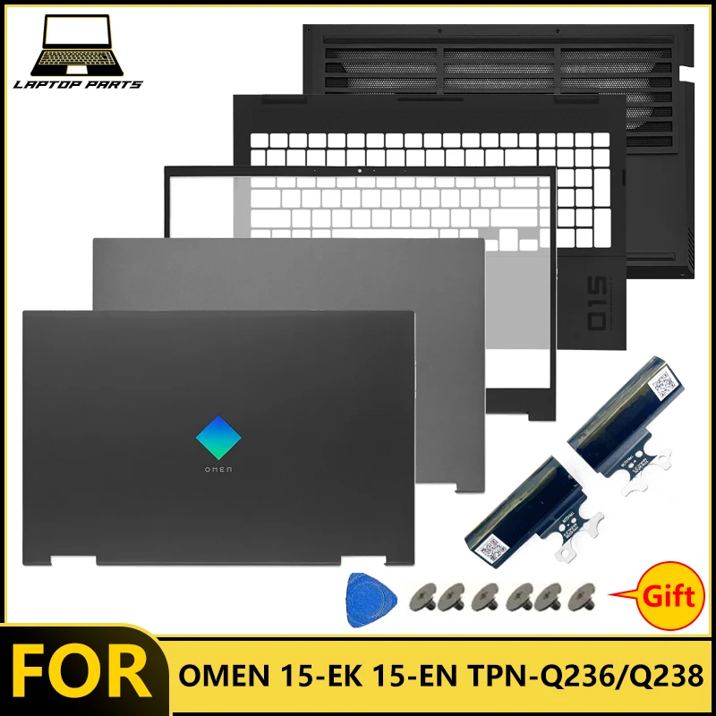 Laptop Frames New For Omen 15-EN 15-EK TPN-Q236 Q238 LCD Back Cover Bezel Palmrest Bottom Case Hinge top Cover