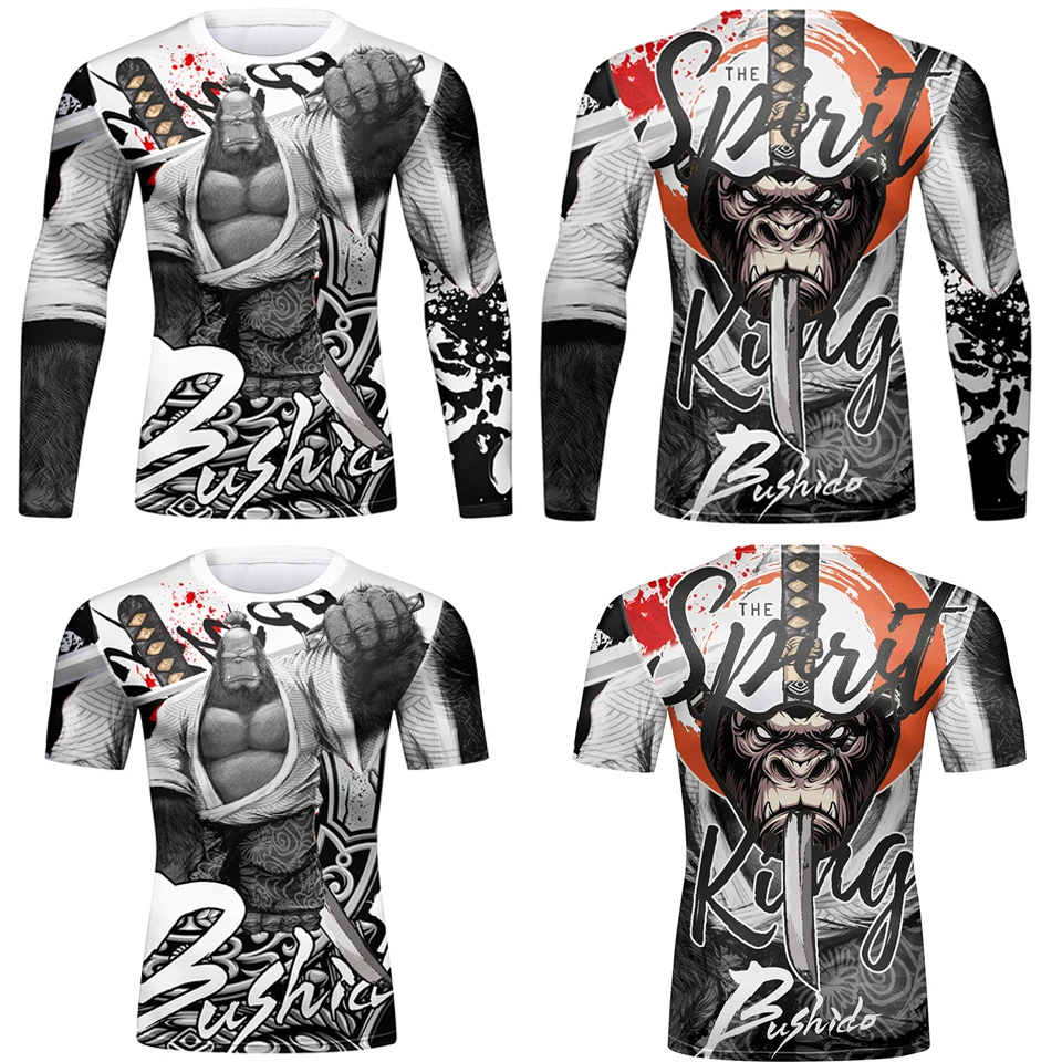 MMA Rashguard  Men Kimono Jiu Jitsu T-shirt New 3D Print Bjj Kickboxing MMA Compression T-Shirts Muay Thai Boxeo Fighting Tees