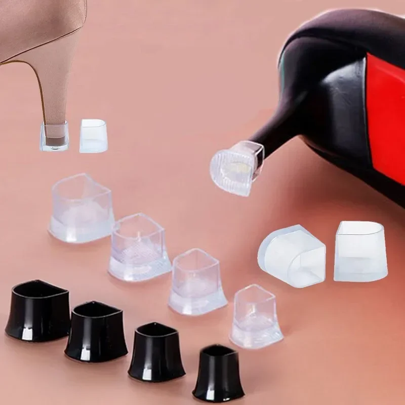 2/4/10/20Pcs Silicone Heel Protectors Stoppers Stiletto Dancing Covers Antislip High Heeler Bridal Wedding Shoes Accessories