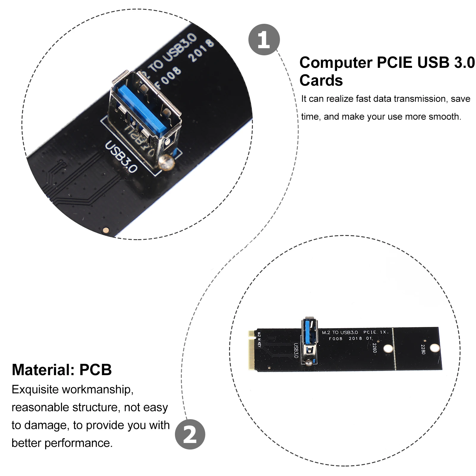 

4Pcs High-Speed USB 3.0 Expansion Cards PCIE USB Adapter for Computer Hardware
