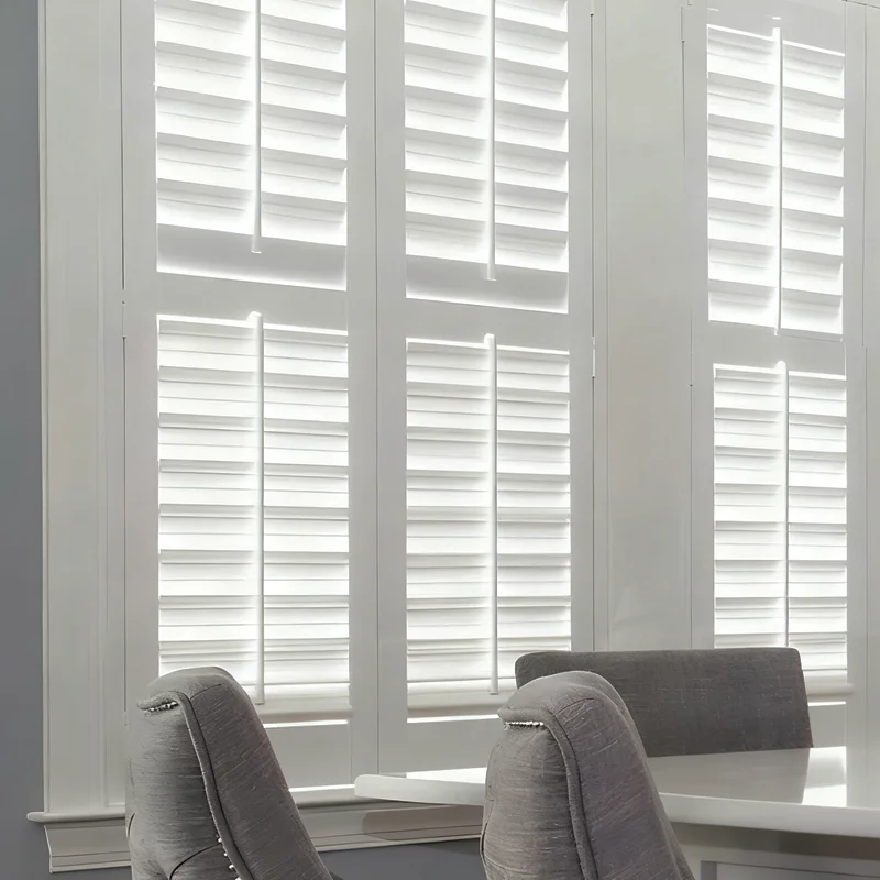 Factory Horizontal Wooden Custom Window Shutters Interior Louvre Movable Wooden Shutter Blinds Pvc Plantation Shutters