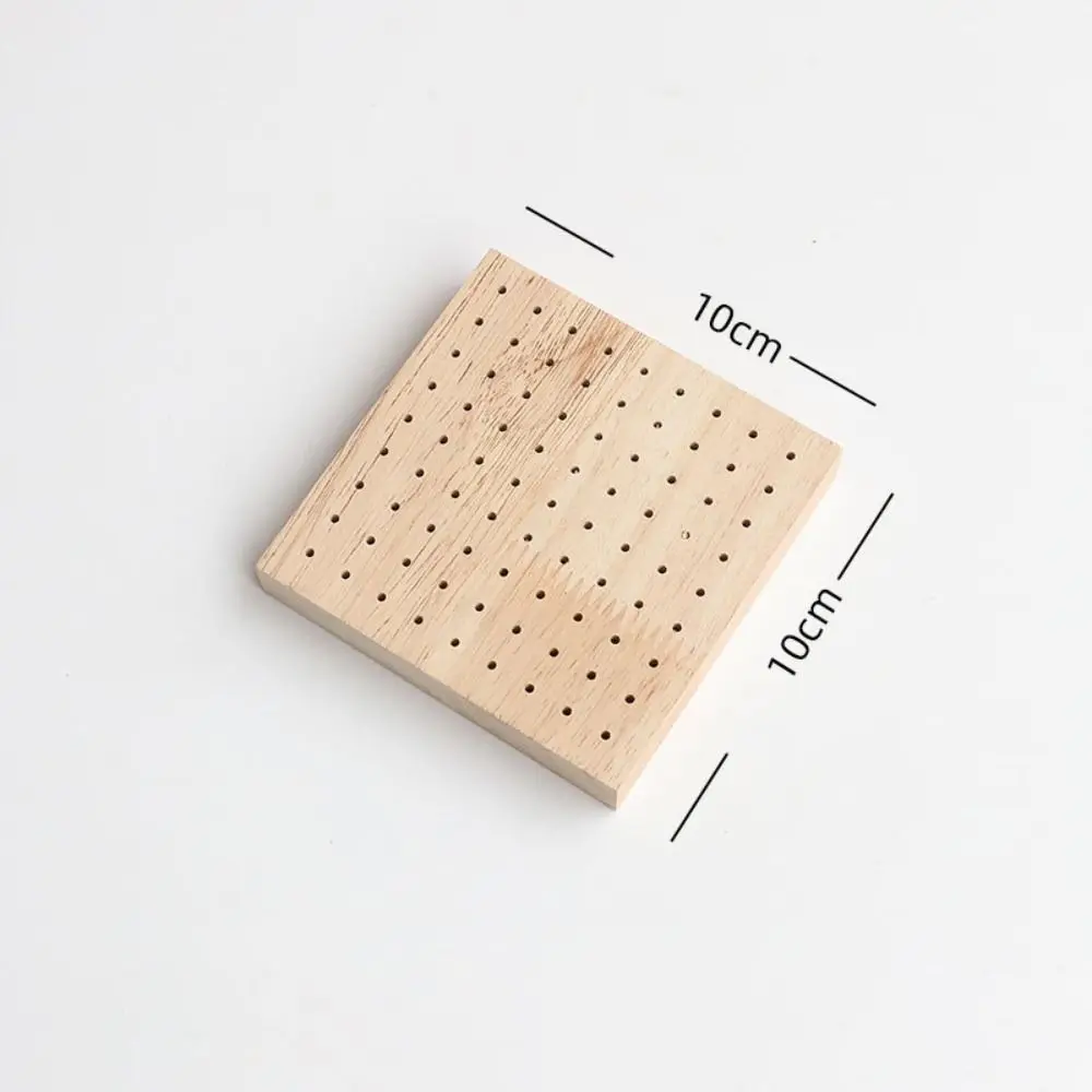 

2Pcs 61/81 Hole Wooden Polishing Head Storage Board Save Space 10*10cm Nail Tools Storage Stand Portable Square