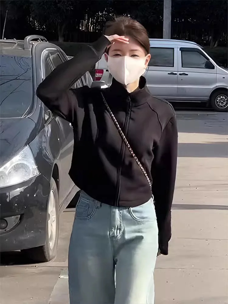 ort Zipper Strickjacke Sweatirt frauen Faionable Koreanische Sle Slim Fit Casual Oberbekleidung Frühling Herbst Neue Ankunft