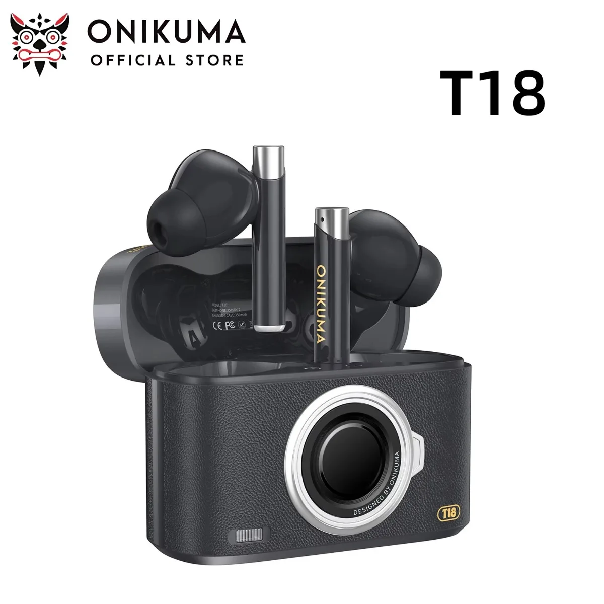 ONIKUMA T18 سماعة لاسلكية تعمل بالبلوتوث سماعات الكمون المنخفض الموسيقى الألعاب الرياضة سماعة إلغاء الضوضاء سماعات أذن محيطة مجسمة #1