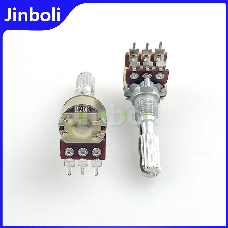 2PCS R1210G 12 Type B20K 6Pins Dual Speaker Amplifier Audio Treble And Bass Volume Potentiometer Flower Shaft Length 25mm