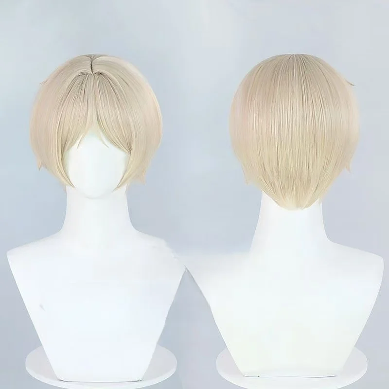 Natsume's Book of Friends Natsume Takashi Cosplay Wig Light Linen Blonde Short Wig Heat‑Resistant Synthetic Wig For Halloween