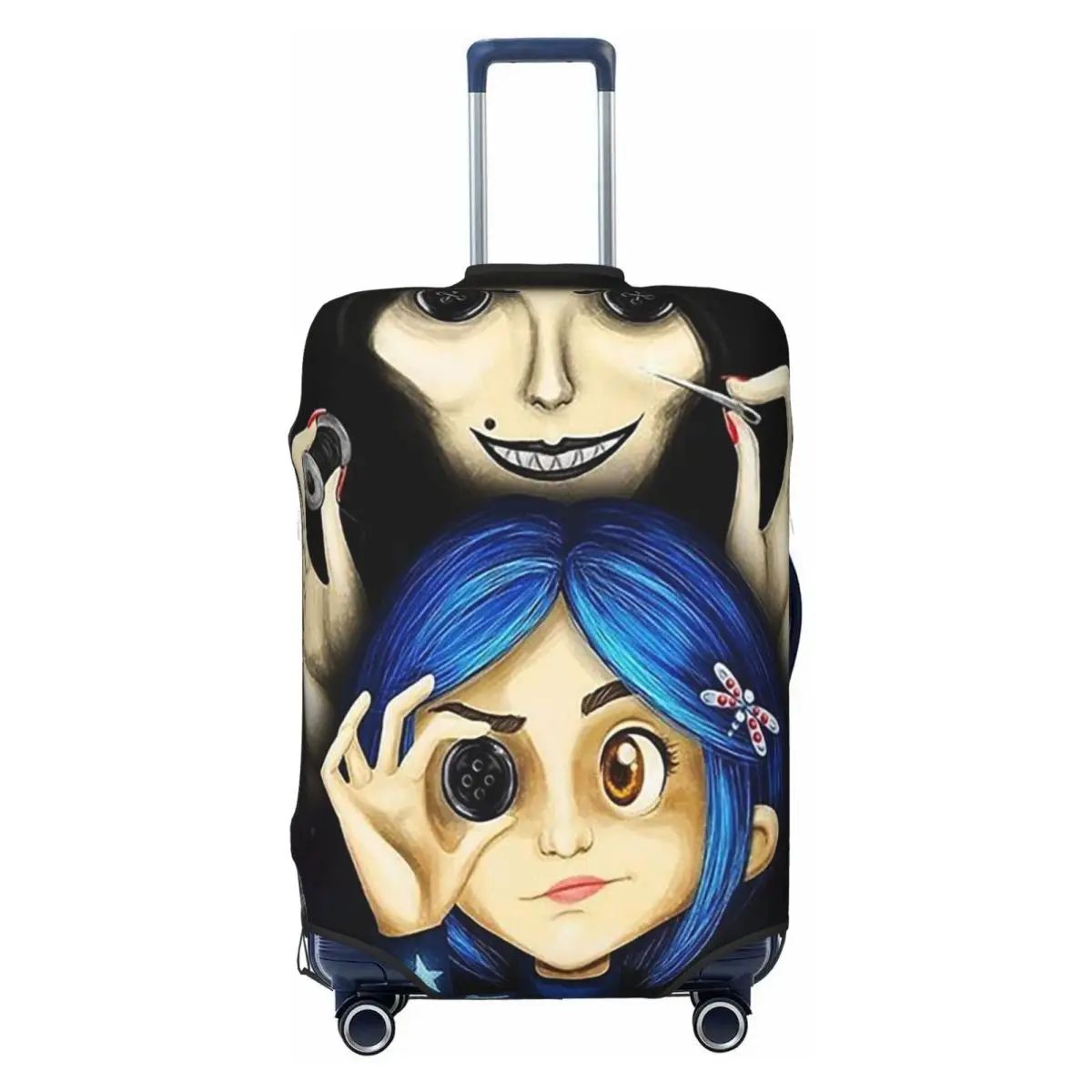 

Custom Horror Movie Coraline Luggage Cover Protector Funny Halloween Travel Suitcase Covers for 18-32 Inch