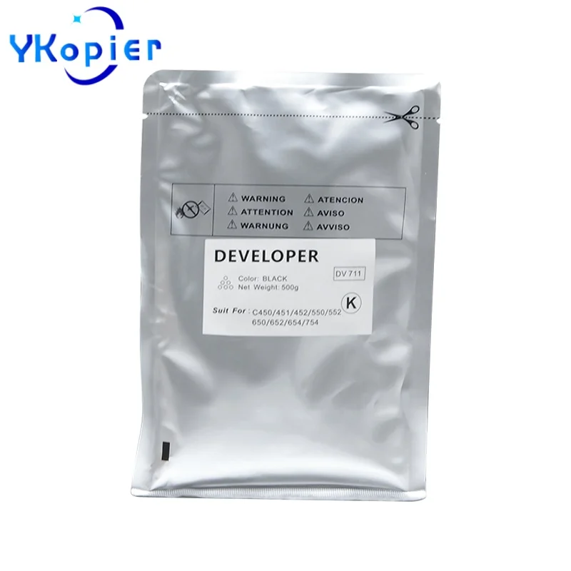 DV711 500G K Bubuk Pengembang untuk Konica Minolta Bizhub C450 C451 C452 C550 C552 C650 C652 C654 C754 430G Pengembang CMY
