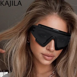 Oversized Y2K Punk Shield Mask Sunglasses Women 2026 Luxury Brand Steampunk One-Piece Sun Glasses For Ladies Sports Goggle Men