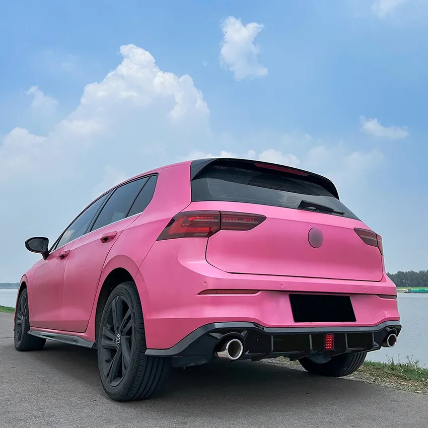 For VW Golf Mk8 Golf 8 GTI R-Line 2019-2024 Car Rear Valance With LED Light Rear Bumper Spoiler Splitter Modification Covers view 3