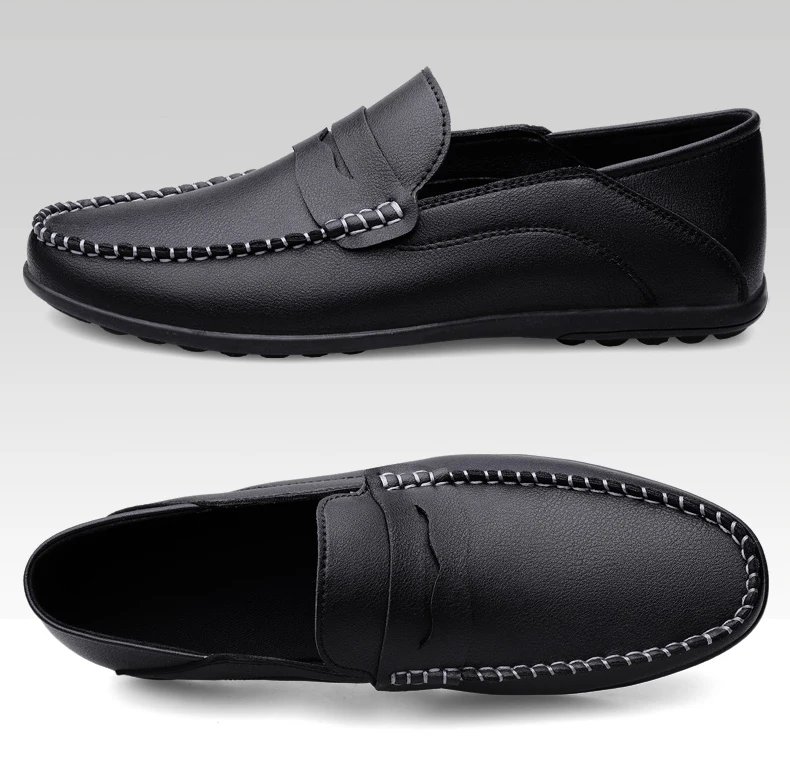 Herren-Slipper in Übergrößen, lässige Alltagsschuhe, neue Modelle für alle Jahreszeiten, weiche Sohle, Outdoor-Fahrerschuhe, weiße Schuhe, modische Schuhe für junge Leute, trendige Schuhe. – Detail 22