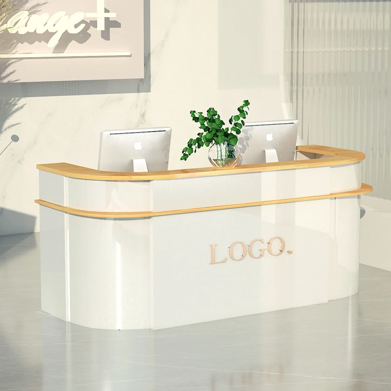 

Modern Beauty Reception Desk Storage European Retail Checkout Reception Counter Salon Simple Empfangstheke Office Furniture