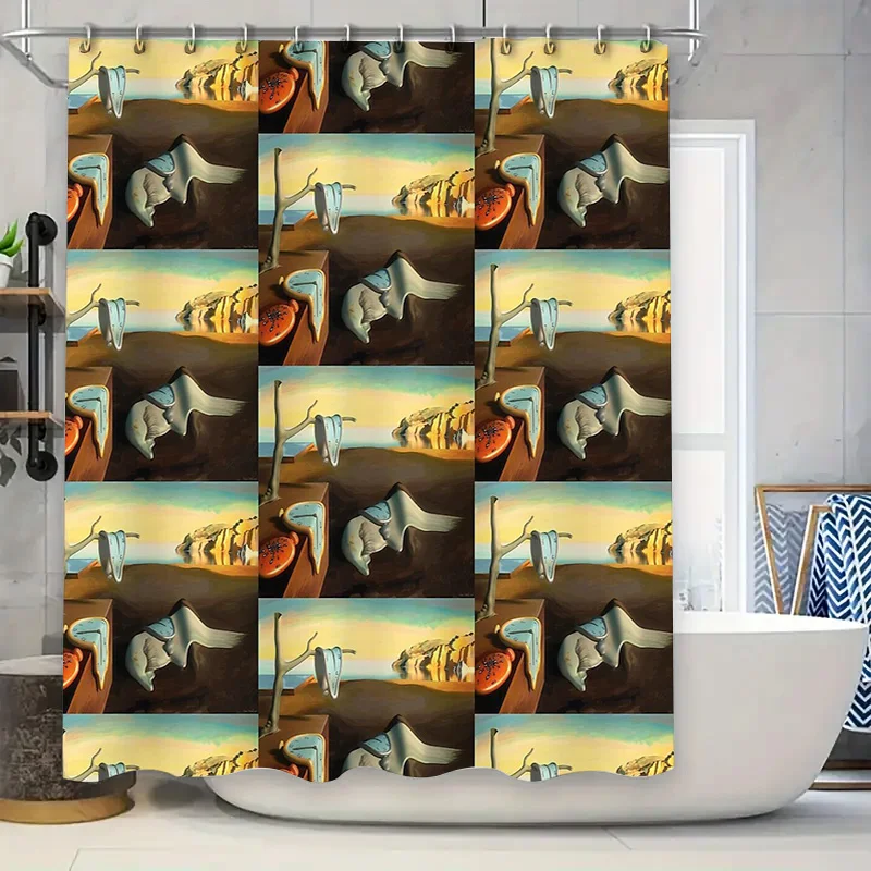 

Coastal Ocean Wave Shower Curtain Set Waterproof Seascapes Bathroom Decor Beach Themed Fabric Backdrop Artistic Wall Hanging