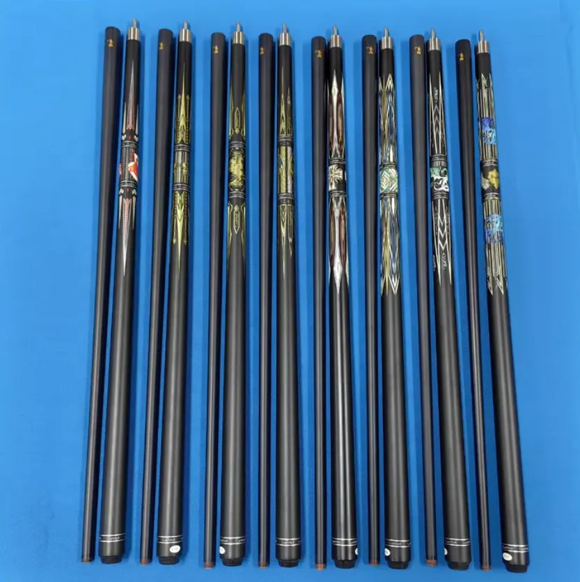 Superior Black 58inch Uni Lock Joint Carbon Fiber 13mm Tip 1/2 Billiard Pool Cue Stick