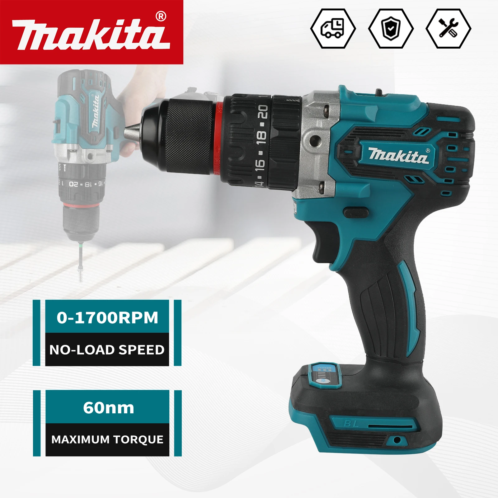 taladro-compacto-y-ligero-makita-ddf487-facil-de-operar-en-Angulos-estrechos-y-lugares-de-dificil-acceso