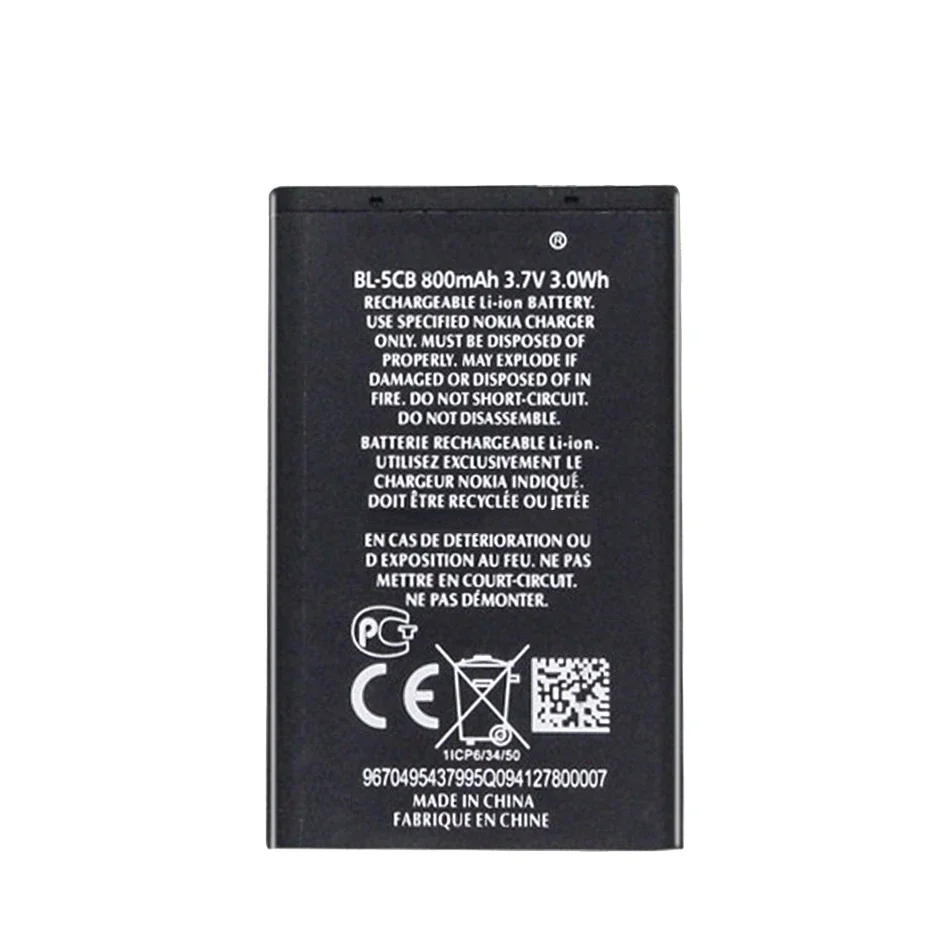 BL-5CB bateria 800mAh dla Nokia 3108 2135 6086 6108 6230 6820 7610 N72 N91 100 101 103 105 109 111 113 baterie 1282 1000