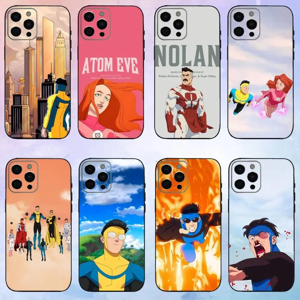 

I-Invincible Season 2 Atom Eve Phone Case For iPhone17,16,15,14,13,12,11 Plus,Pro Max Soft Black Cover