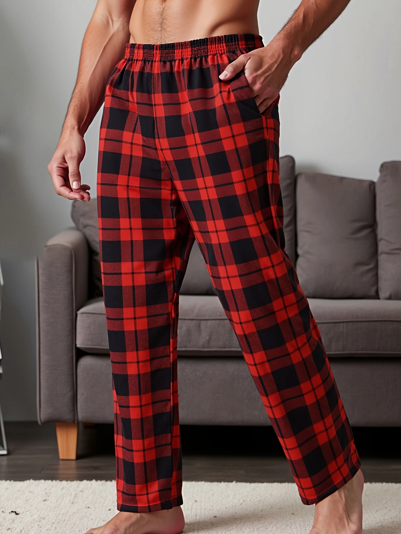 2026 Fashion Men's Stylish Summer Pajama Pants, Thin Home Pants, Loose Breathable Air-Conditioned Pants with Elastic Waist Kids