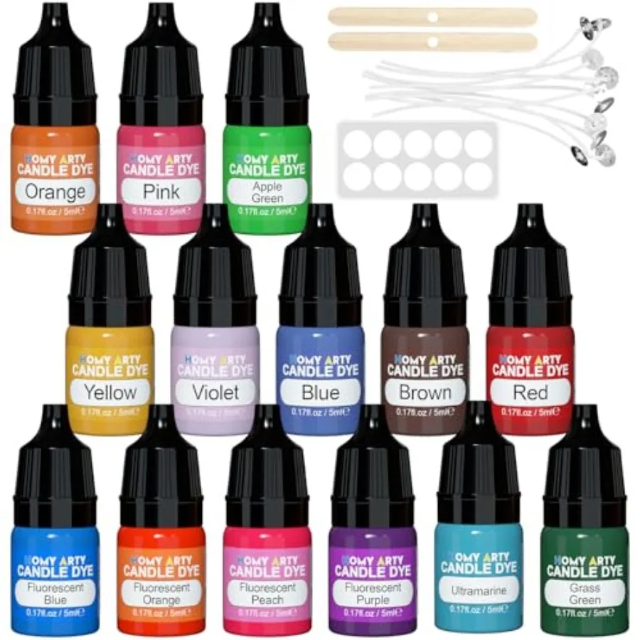 

Candle Dye - Candle Wax Dye, Highly Concentrated Candle Color Dye, Oil-Based Liquid Candle Dye for Soy Wax, Candle Making - 0.1