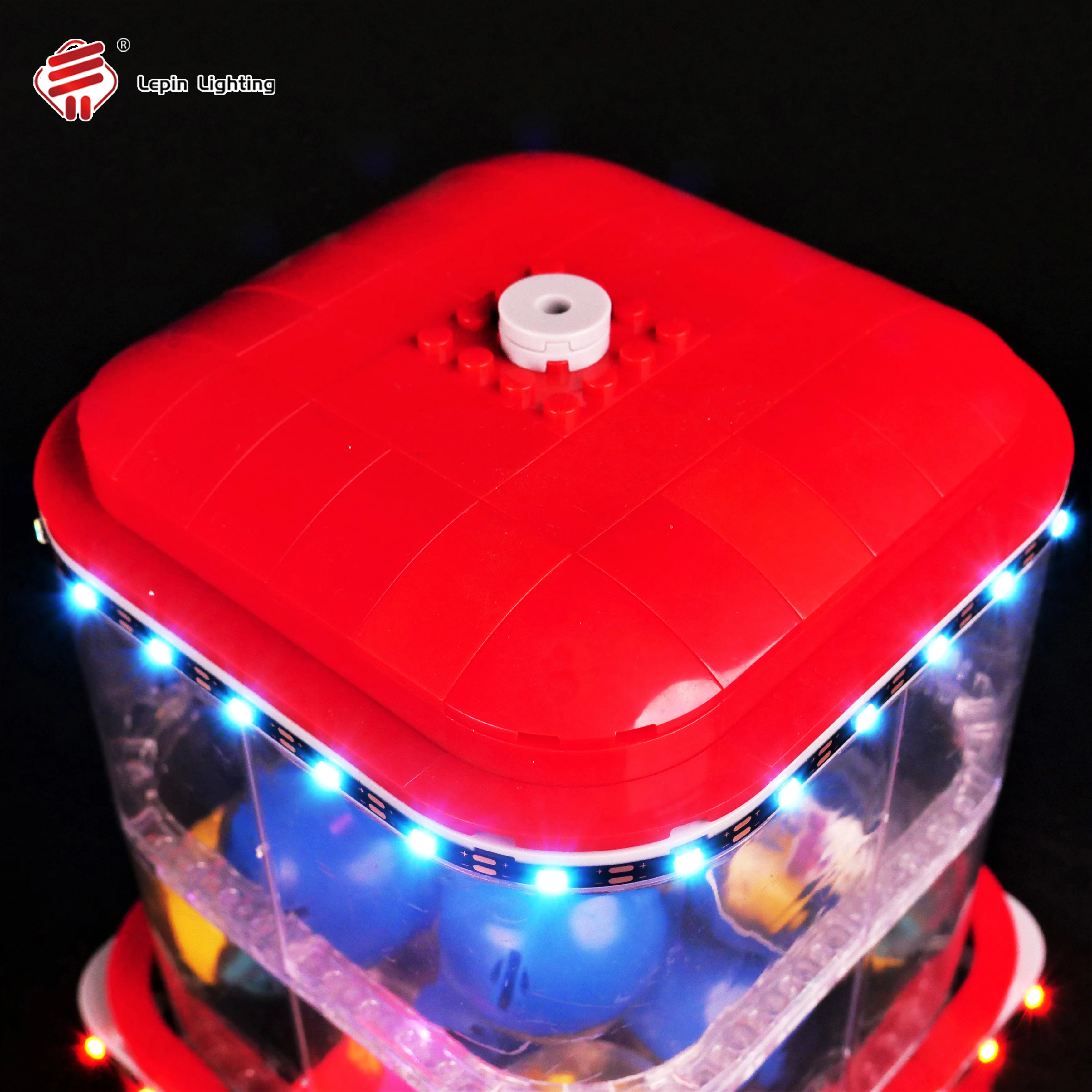 مجموعة إضاءة LED DIY متوافقة مع مكعبات بناء آلة Gashapon الرجعية 21358 نموذج عرض ملحقات الإضاءة للتحكم عن بعد