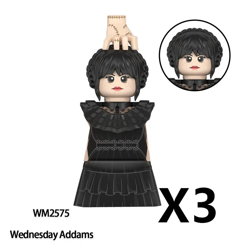 Addams-Mini figuras de acción de Anime para niños, juguete educativo de ladrillos para armar, regalos, película, WM, KF1897, WM2575