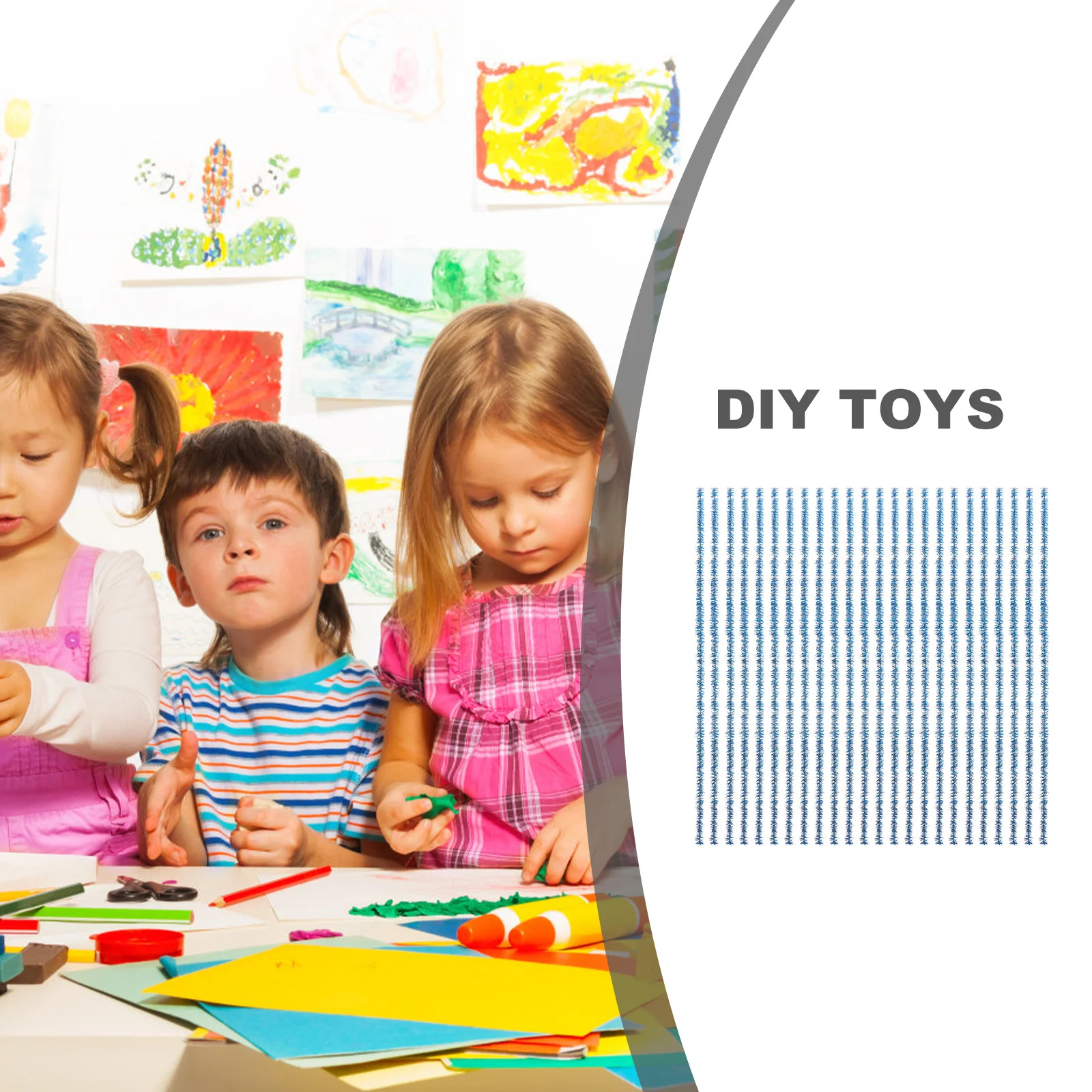 

100Pcs 30cm Length DIY Craft Material Twisted Stems Colorful Creative Gift for Children Birthday Party Decorations Lake Blue