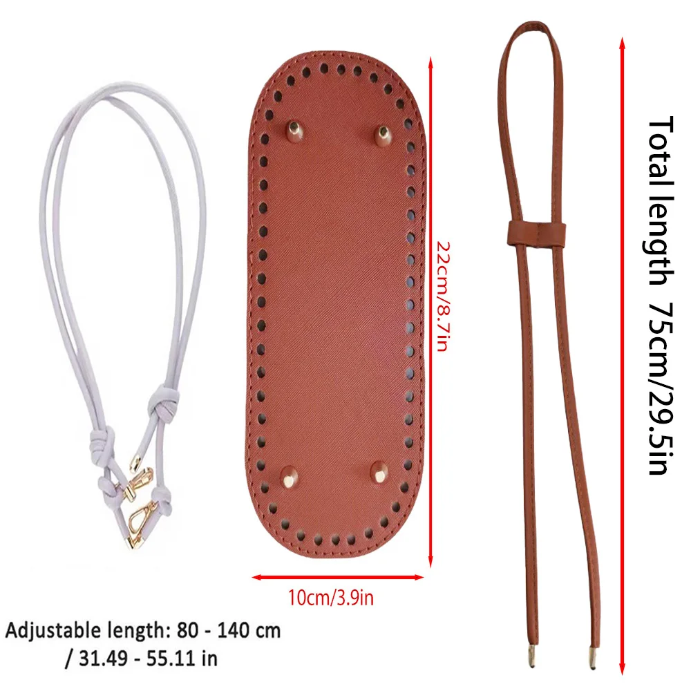 5Pcs/22Cm Bag Base + Bag Strap + Drawstring + D-Ring Bag Hook, Suitable for Knitted Bags, DIY Handmade Bag Accessories, Wallet Making Clasps