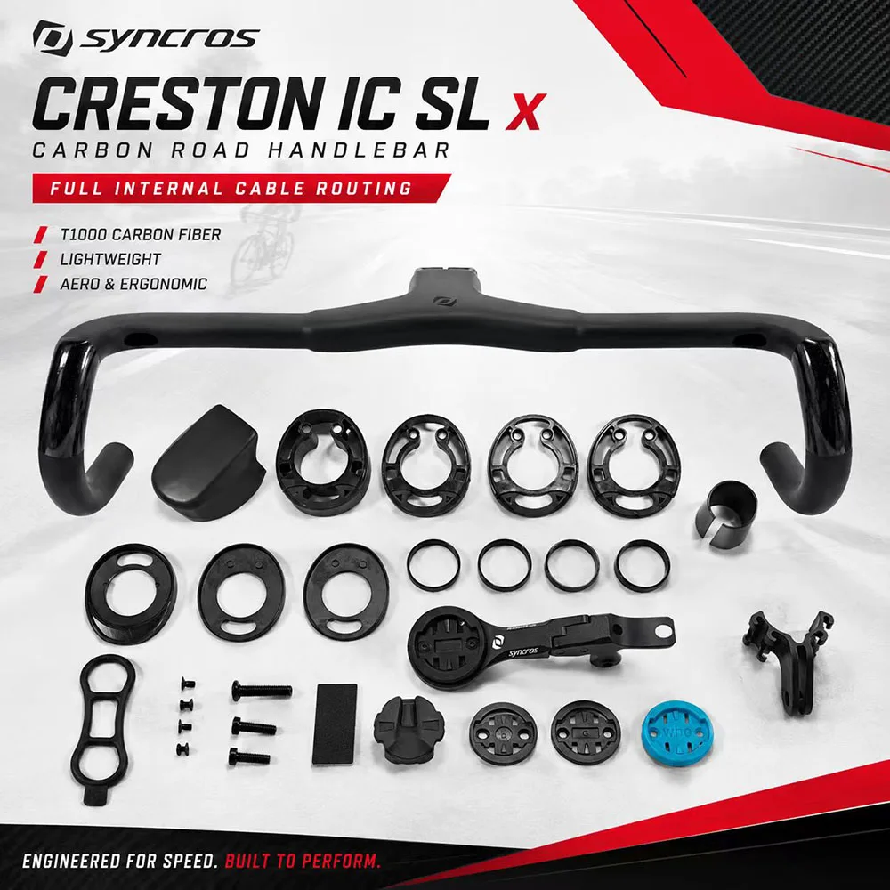 Syncros Creston IC SL X T1000 Carbon Integrated Road Gravel Handlebar Full Internal Routing Di2 Aero Bike Cockpit