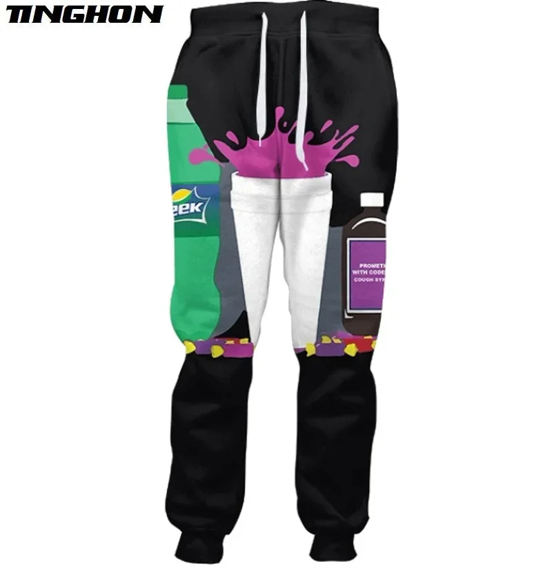 

Sippin That Lean 3D Joggers Sprite Codeine Double Cups Jogger Sweatpants Women Men Hip-hop Loose Trousers Full Length Pants