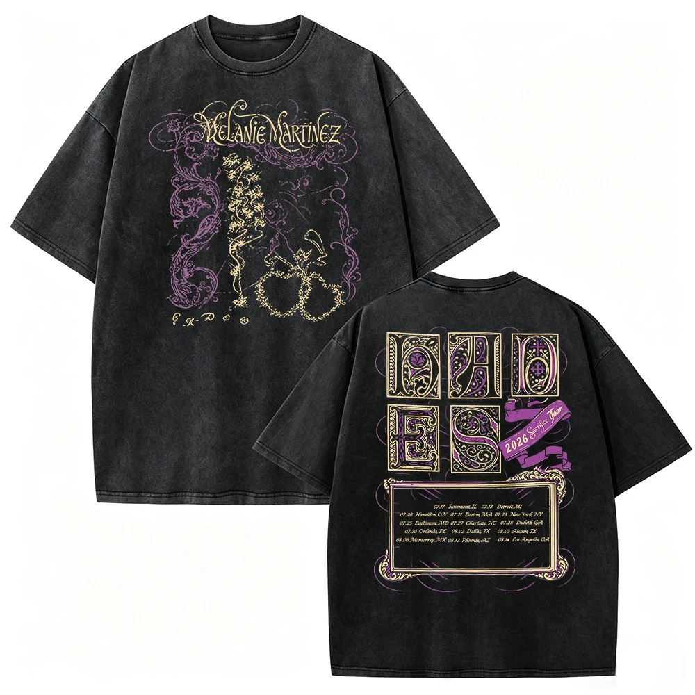 2026 Melanie Martinez Hades The Sacrifice Tour Washed T-shirt Vintage Women Man Cotton Short Sleeve T-shirt
