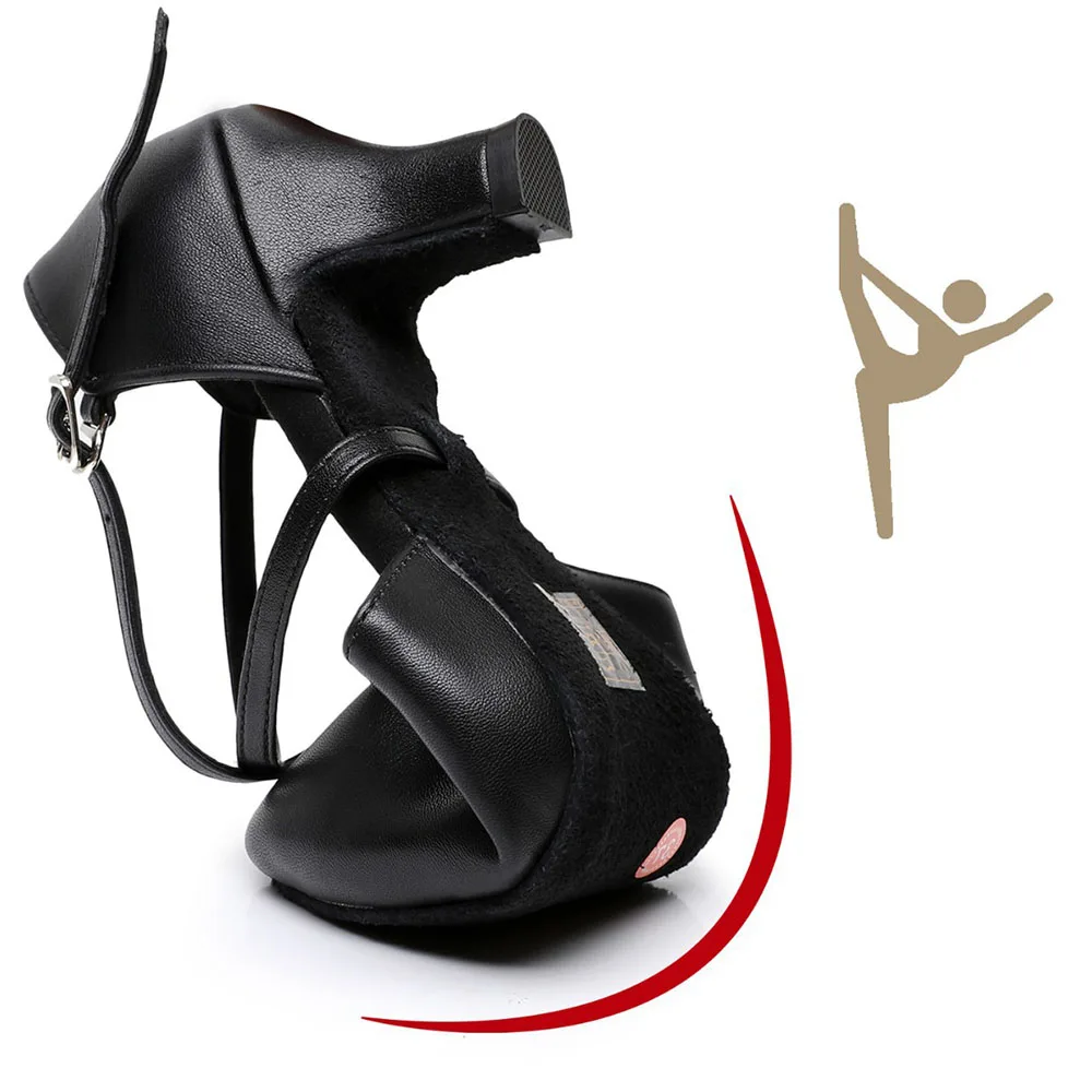 女性クロスストラップラテンダンスシューズ大人のインテリアハイヒールソフトソール社交タンゴ指導パフォーマンスダンスシューズ 5/7 センチメートル