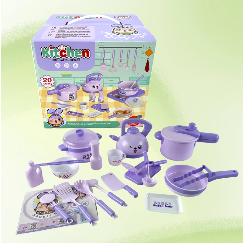 Set da gioco da cucina per bambini per 3+ – Include pentole, padelle, bollitore, utensili, barattoli di spezie, piatti e altro – Divertimento giocattolo da cucina per l'imaginativo