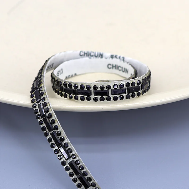 10 Yards Strassbesatz Hochzeit farbiges Strassband Geschenk DIY Dekoration selbstklebendes Riemen Roll Banding Gürtel Kristall – Detail 5