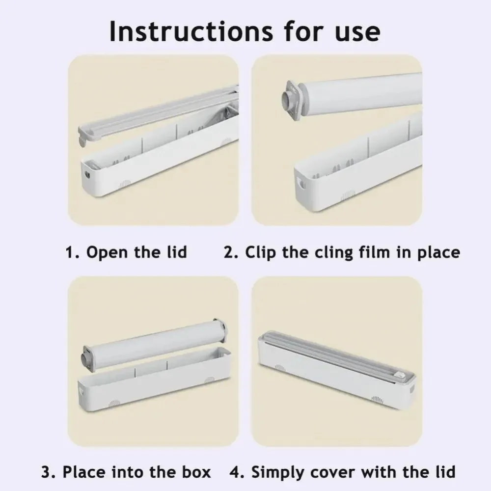 Magnetic Plastic Wrap Cutter Dual Slide Cutting Stretch Cutter Cling Film Dispenser Aluminum Foil Cutter