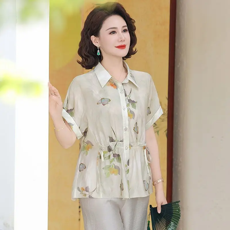 Retro Fashion Shirt Summer Clothes New Chinese Style Summer Slim Short-sleeved Fashionable Shirt Versatile Elegant Top