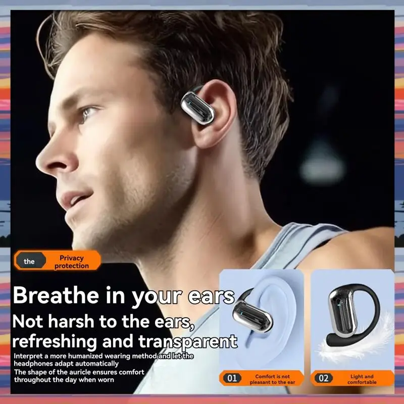 AC18(Guaranteed) AI Translation Earbuds BT 5.3 With Ear Hook Translator Headphones Open Ear Headphones For Running Fitness Learn