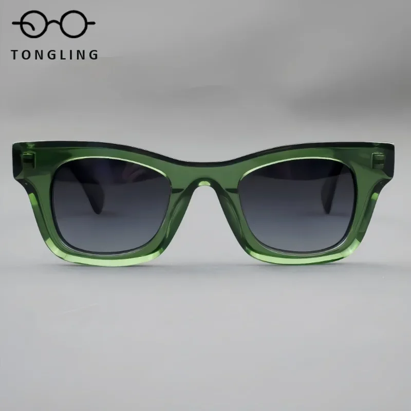 New Men Thickened Texture Personalized Top-Notch Designer High-Quality Acetate Women Fashion Retro Fashion UV-Resistant Sunglass