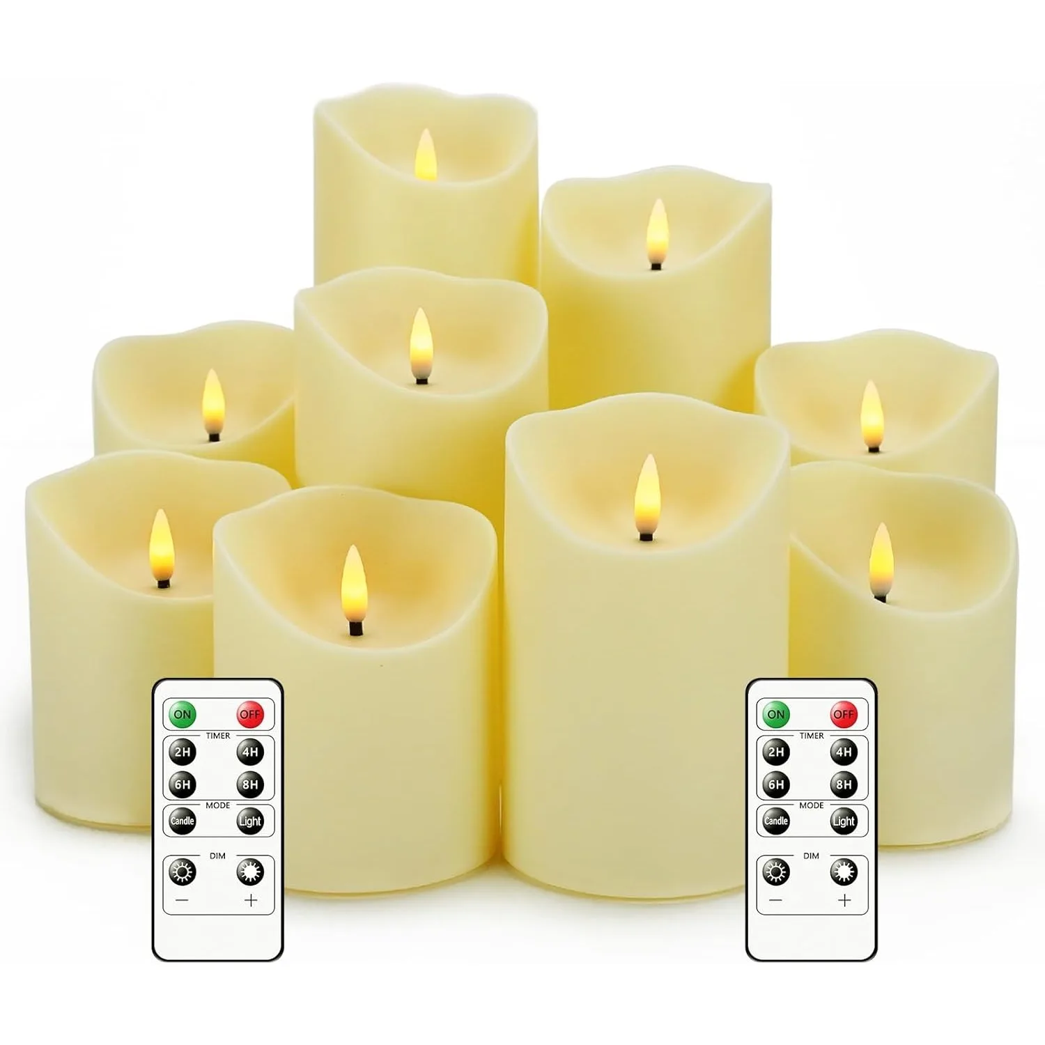 

Halloween Decoration LED Candles Remote Battery Operated Flickering Timer 2/4/6/8H Set of 9 Party Home Living Room Decoration