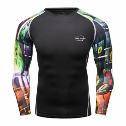 Men Compression Sportswear Beachwear T shirt for Swim uv Protection Surf Shirt Hiking Male Blouses Cross Training Bjj Rashguard