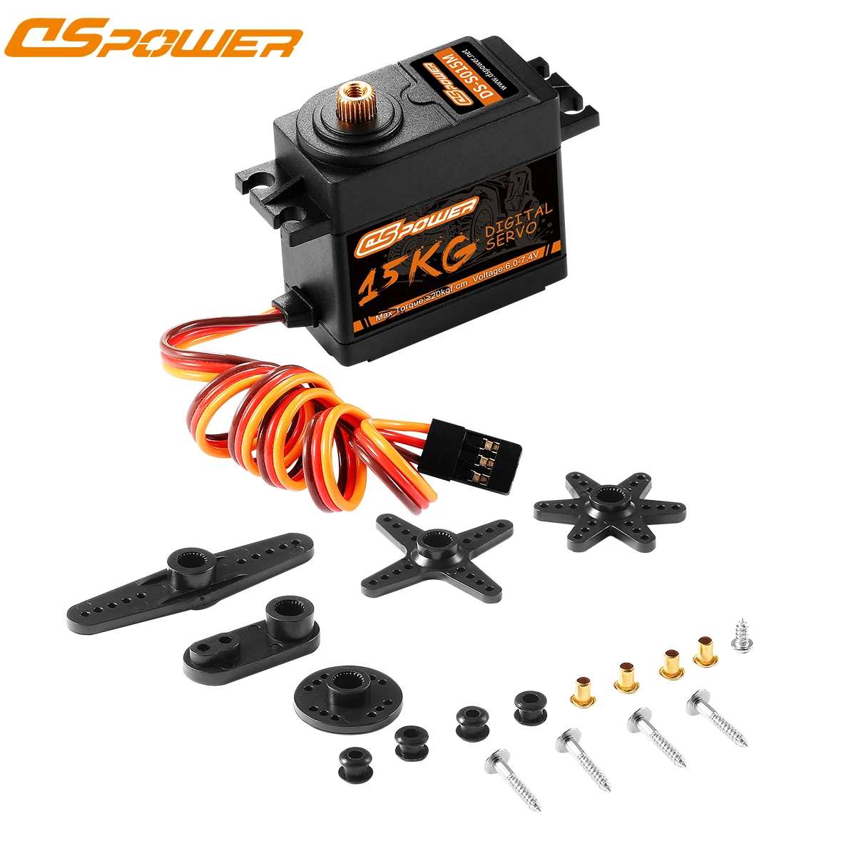 DSpower เซอร์โวมอเตอร์ดิจิตอลมาตรฐาน ขนาด 15 กก. แรงบิดสูง เกียร์โลหะ โปรไฟล์ต่ำ ใช้ไฟ 6.0~7.4V สำหรับรถบังคับวิทยุ 1/8 1/10 แขนหุ่นยนต์ เครื่องบินแบบแกน