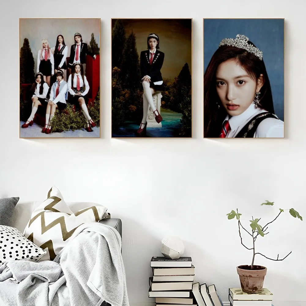 Korea Girl Group IVE Poster Decorative Painting Bedroom Bedside Wall Sticker Living Room Entrance Cafe Mural Home Decoration