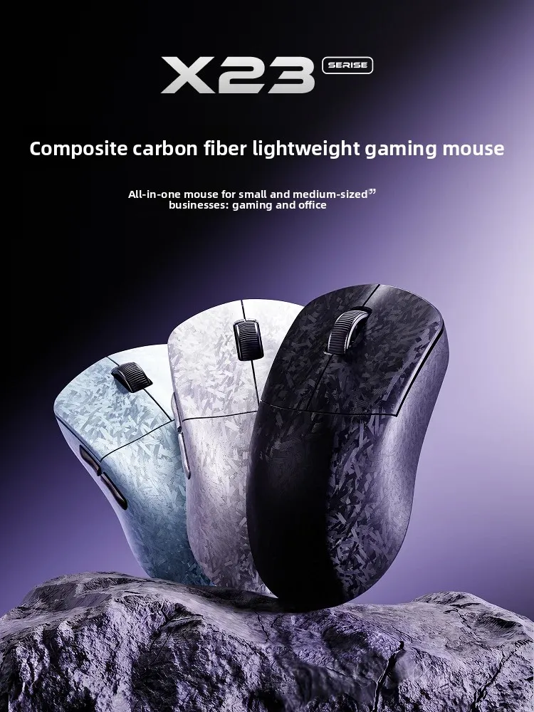 EWEADN X23/X23L Gaming Mouse Wireless Bluetooth Tri Mode Carbon Fiber Lightweight Mice Medium And Small Hand For E-sports Office