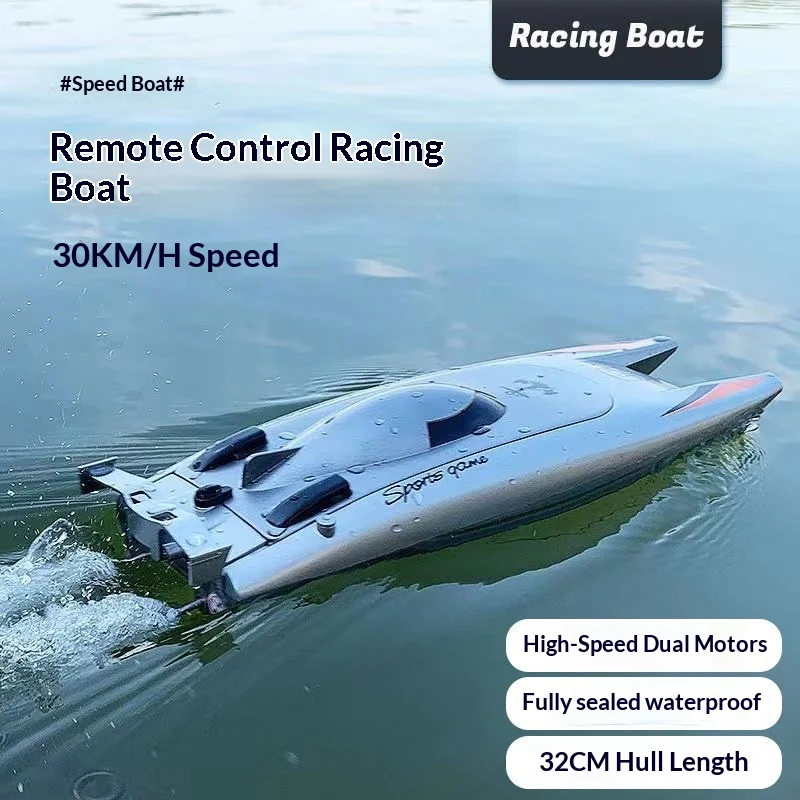 

2.4g Remote Control Catamaran Boat High Speed Electric Waterproof Large Capsize Resistant Water Toy Kids Children Festival Gift