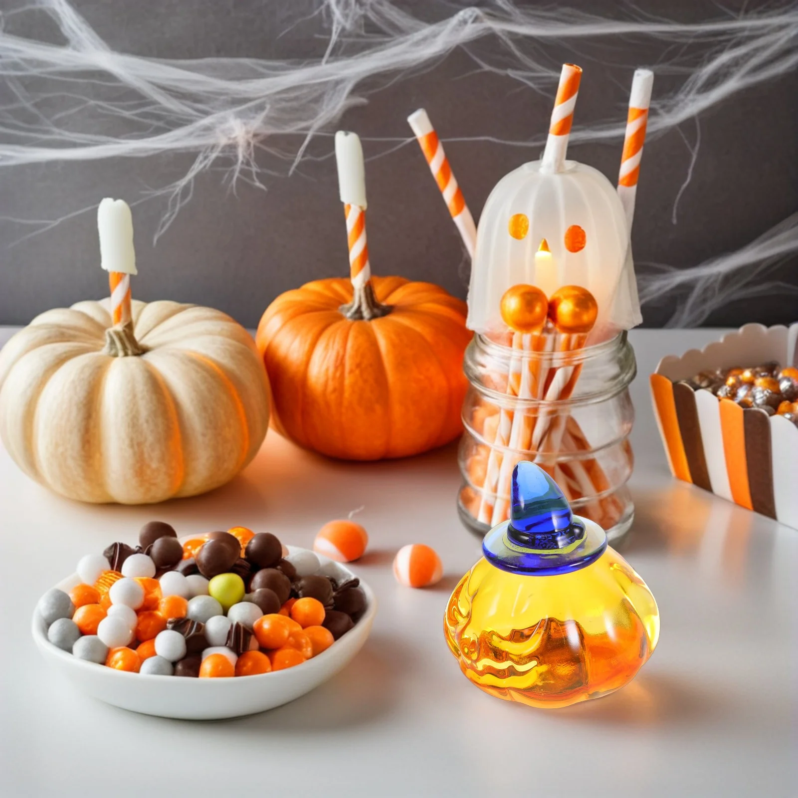 

Decor Halloween Crystal Pumpkin Collectibles Decoration Figurine Art Fall Harvest Table