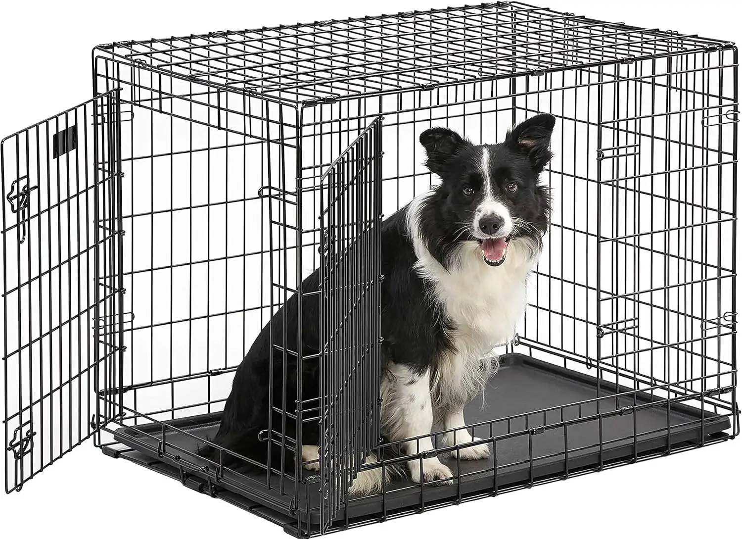 

Ultima Pro Heavy-Duty 36-Inch Dog Crate, Ultra-Strong Steel Double Door Pet Cage for Medium to Large Breeds, Accessories Include