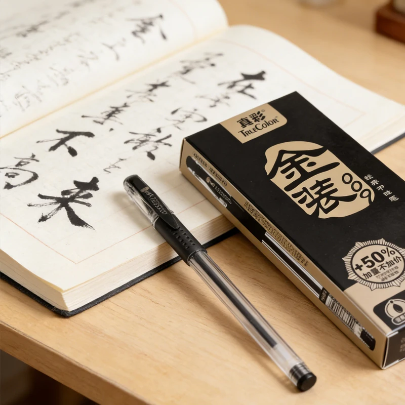 

12pcs Large Capacity Signature Pens Bullet Head Neutral Pens Student Exam Special Business Office Signature Office Stationery