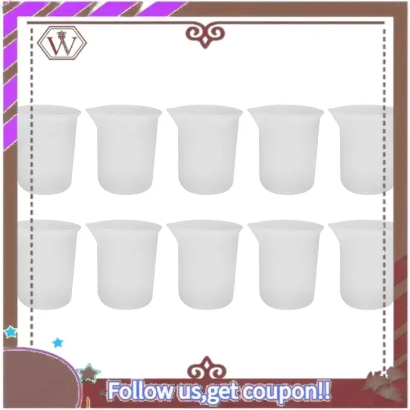 (New)-10Pcs Silicone Measuring Cups 100 Ml Silicone Cups Non Stick Mixing Cups DIY Glue Tools Cup For Handmade Craft
