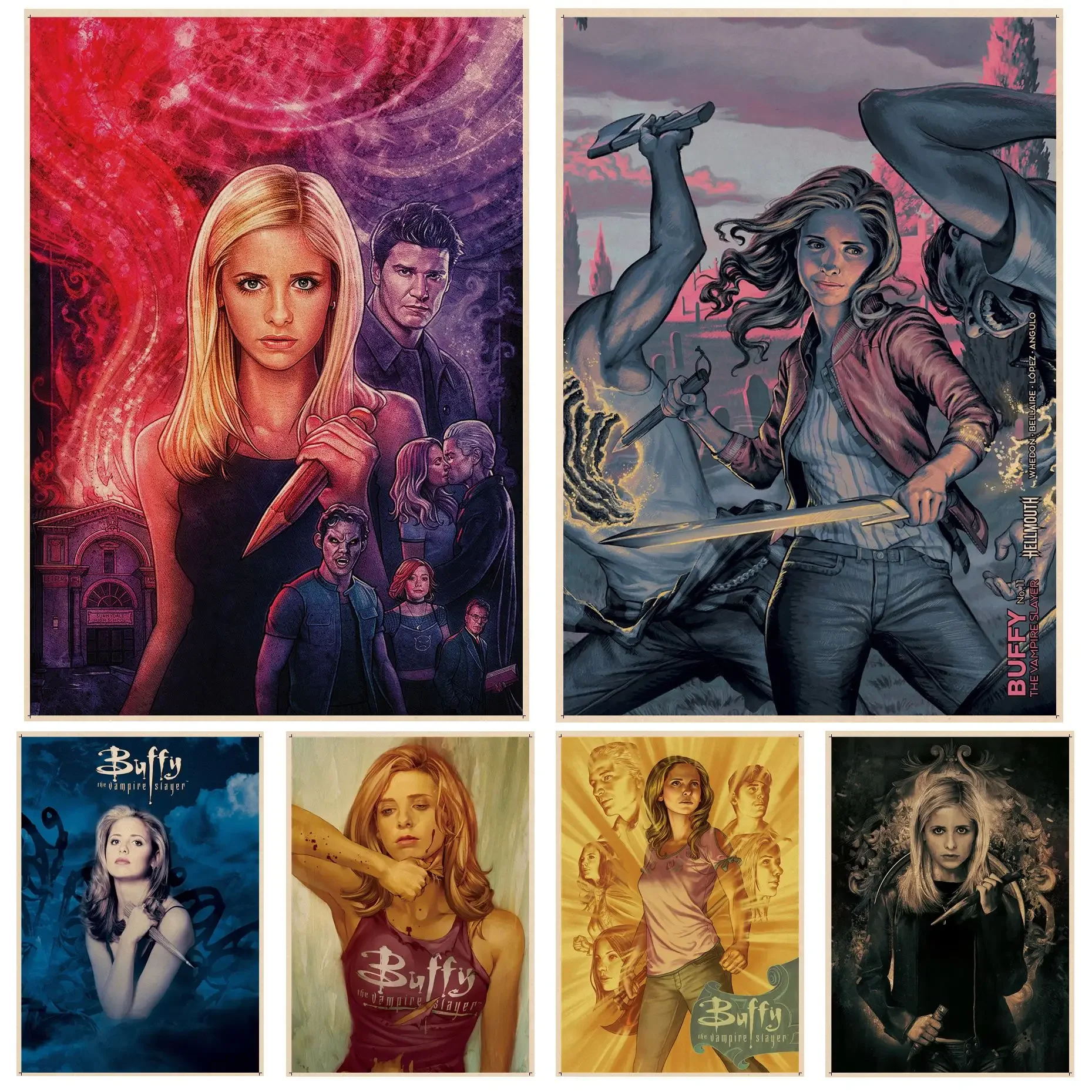 

Buffy The Vampire Slayer Vintage Posters Kraft Paper Prints and Posters Room Wall Decor